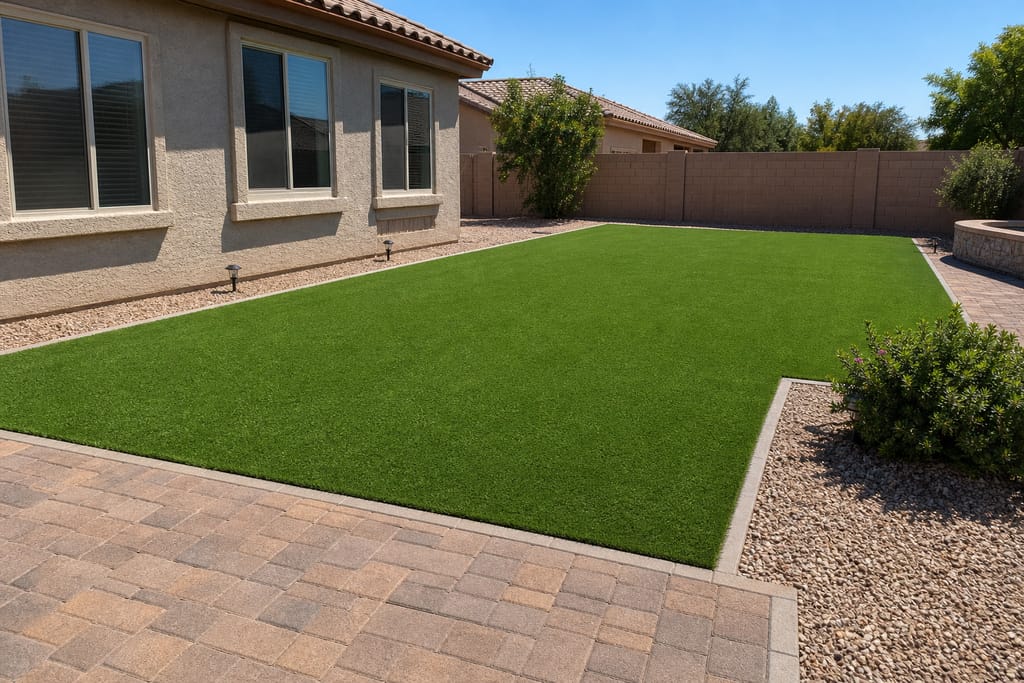 Desert climate turf conversion (dead-lawn replacement) photo